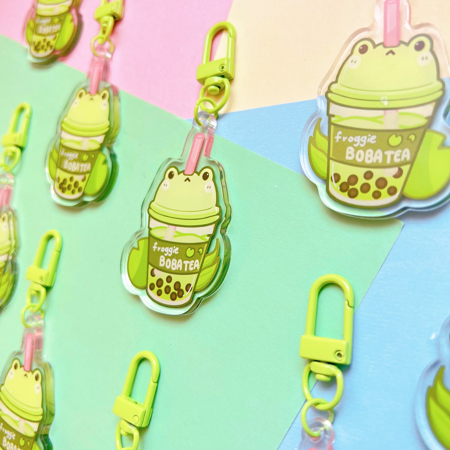 Froggie Boba Tea Acrylic Keychain