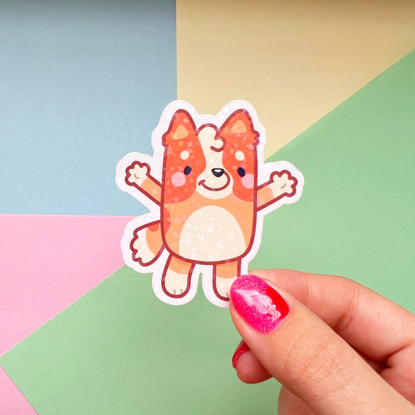 Blue Puppies Glitter Stickers