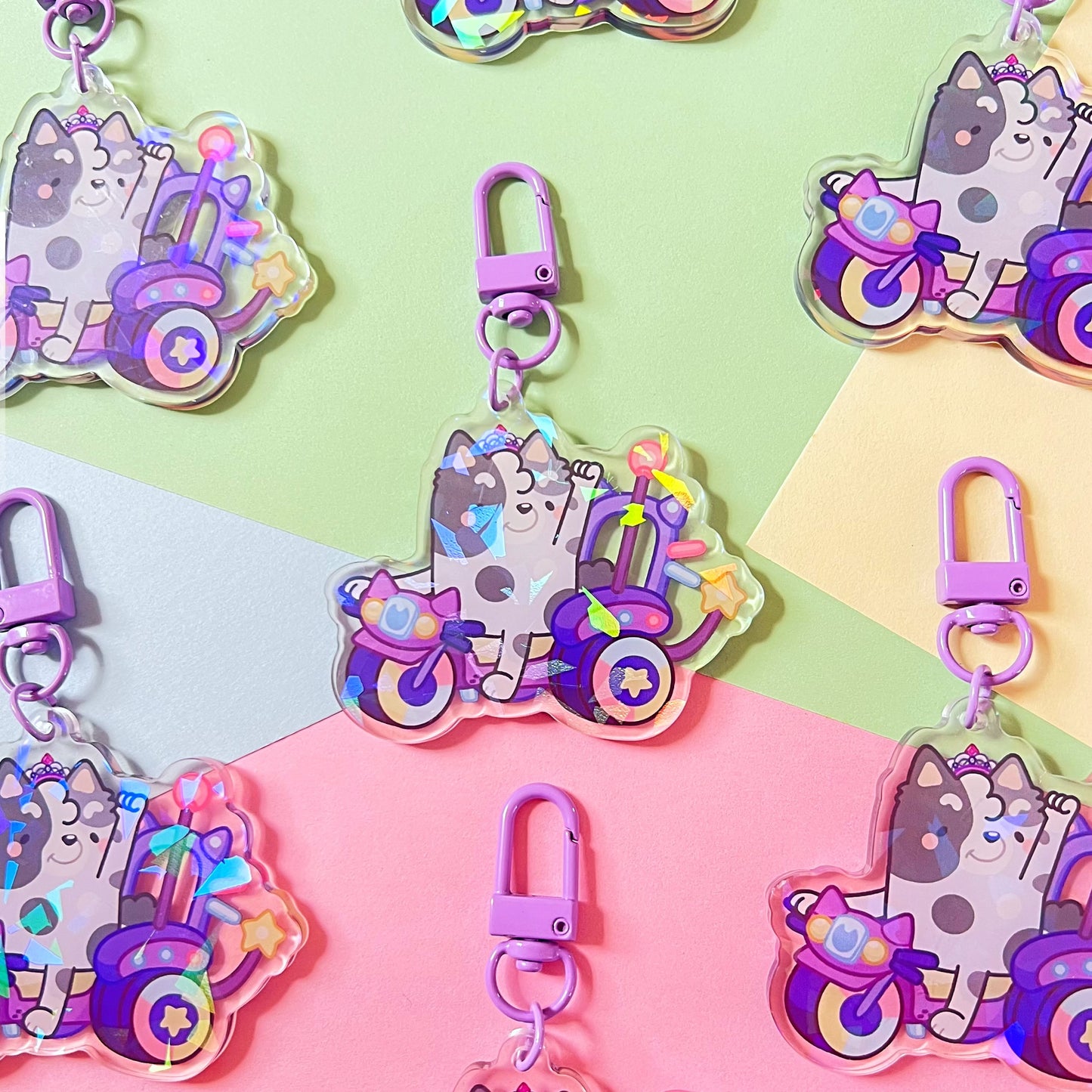 Blue Puppies Keychains