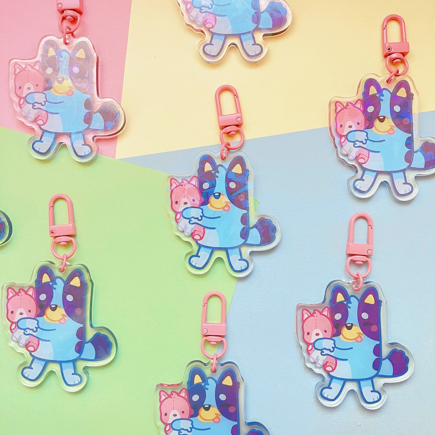 Blue Puppies Keychains