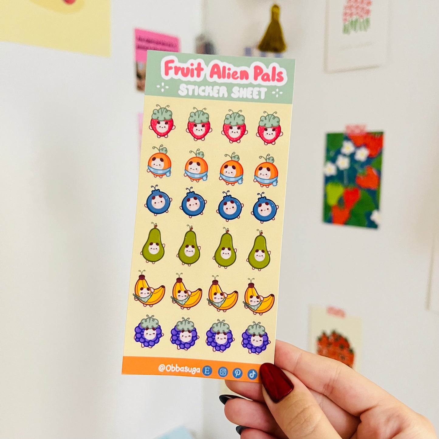 Fruit Alien Pals Sticker Sheet