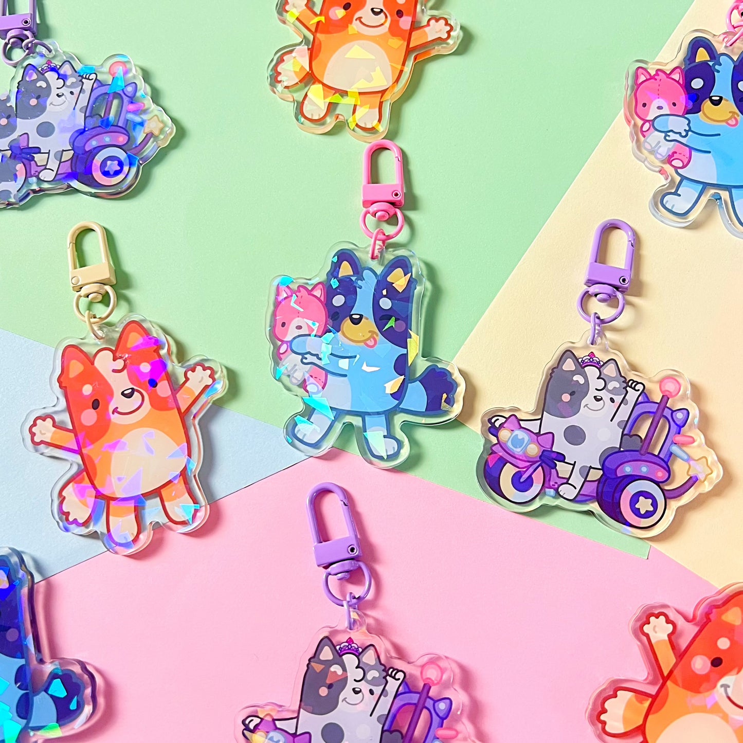 Blue Puppies Keychains