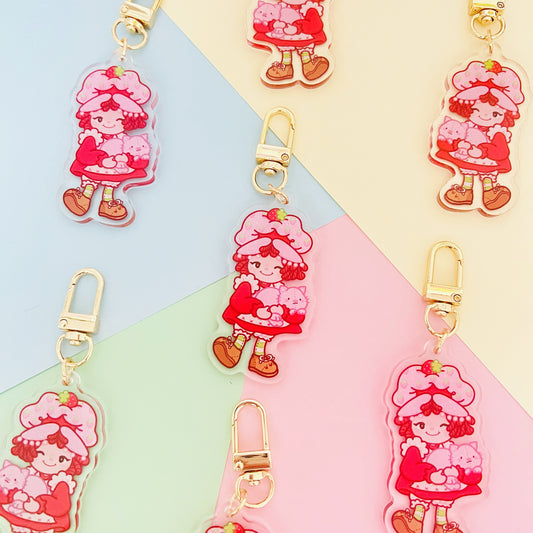 Strawberry Girl Keychain