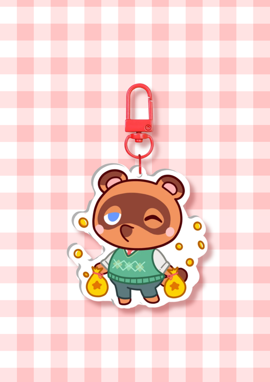 Racoon Crossing Keychain