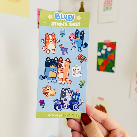Blue Puppies Sticker Sheet