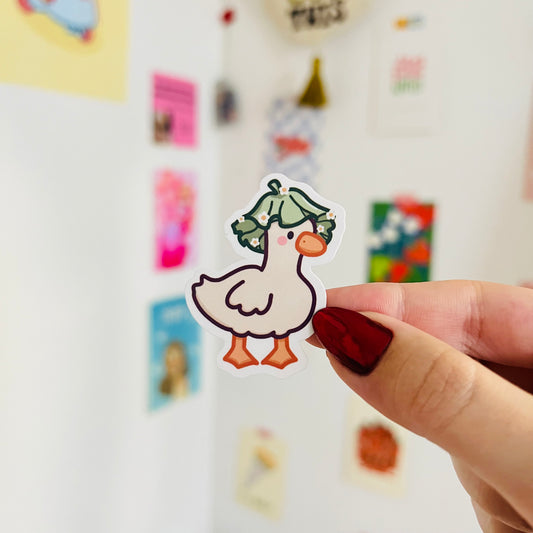 Cabbage Ducky Glossy Sticker