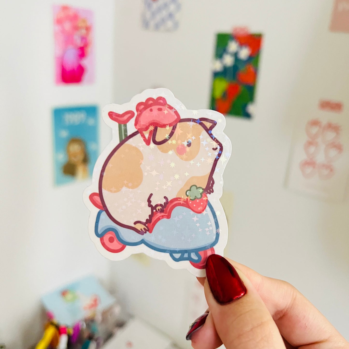 Scooter Guineapig Glitter Sticker