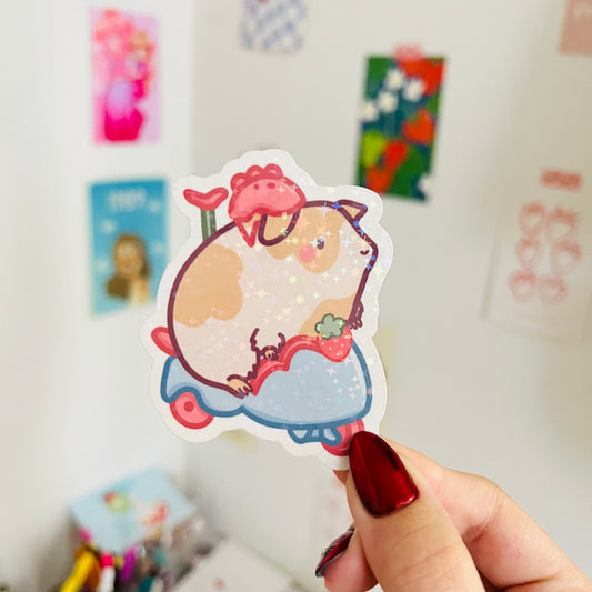 Scooter Guineapig Glitter Sticker