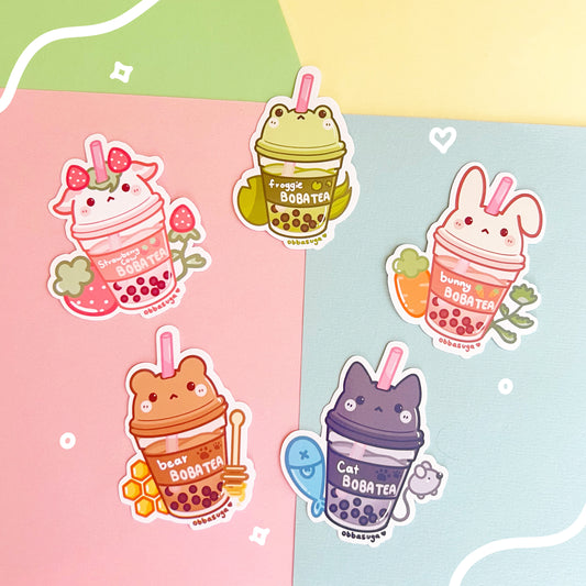 The Boba Tea Shop Sticker Collection- Glossy Stickers