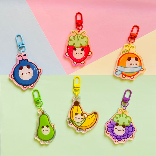 Fruit Alien Pals Holographic Keychain