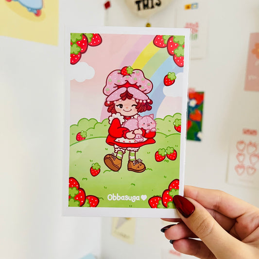 Strawberry Girl Art Print