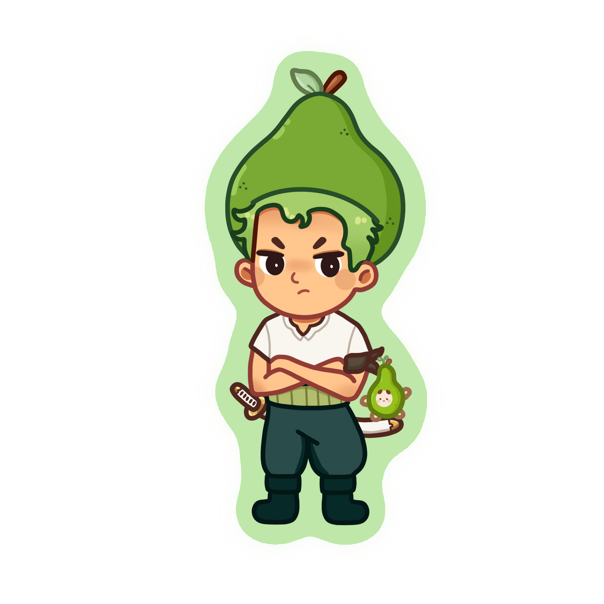 One Fruity Piece of Friends Glossy Stickers