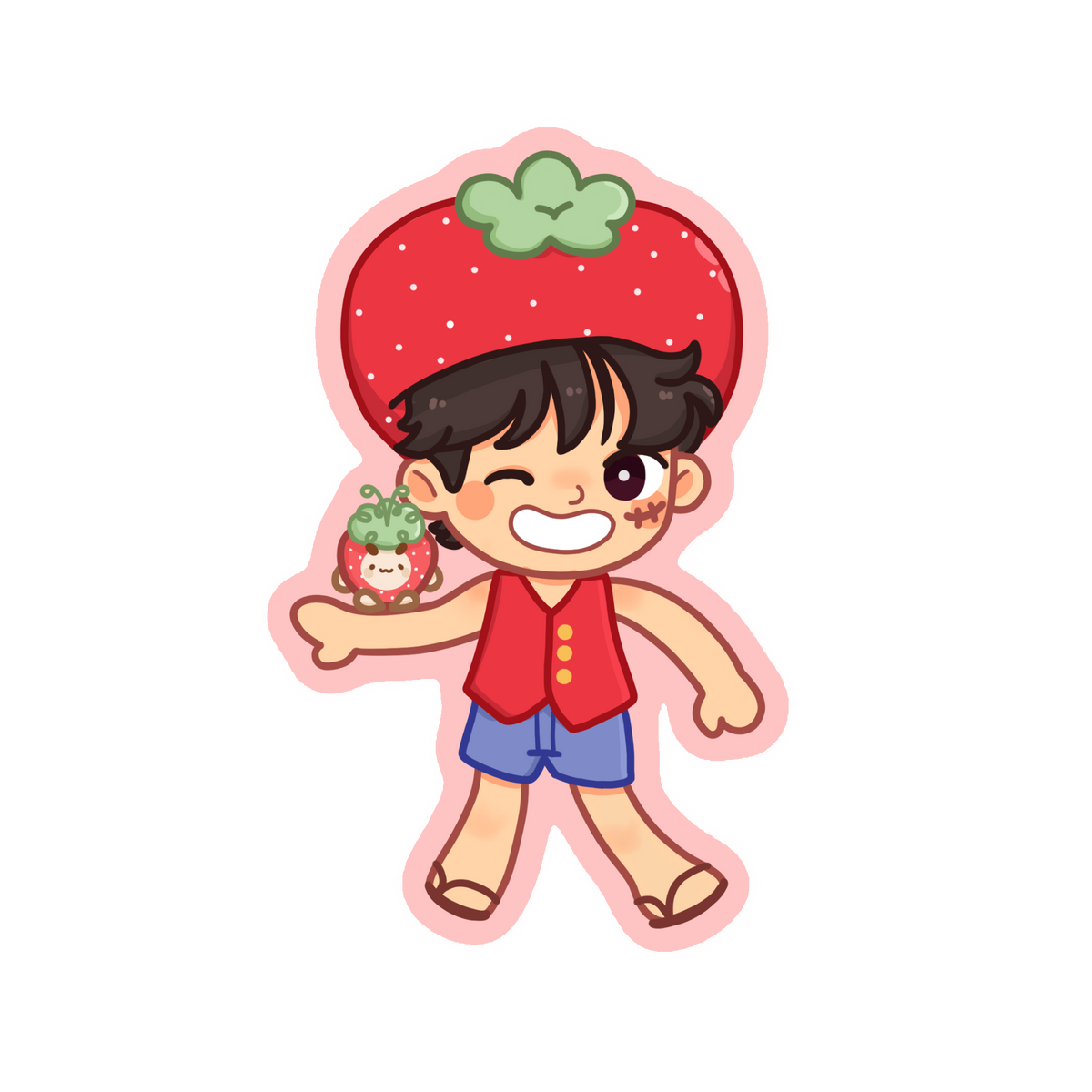 One Fruity Piece of Friends Glossy Stickers