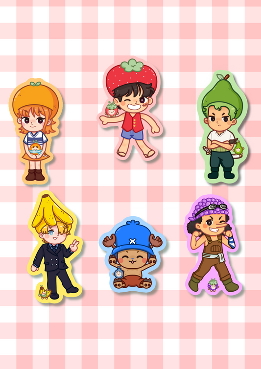 One Fruity Piece of Friends Glossy Stickers