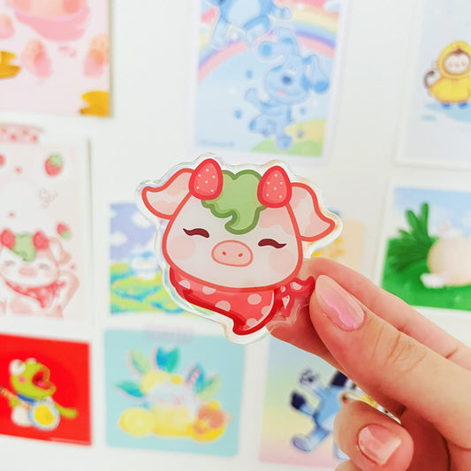 Strawberry Cow Phone Grip